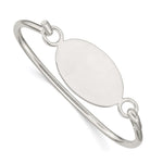 Sterling Silver w/Oval ID Plate Bangle Bracelet view 1
