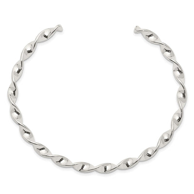 Sterling Silver Twist Cuff Bangle