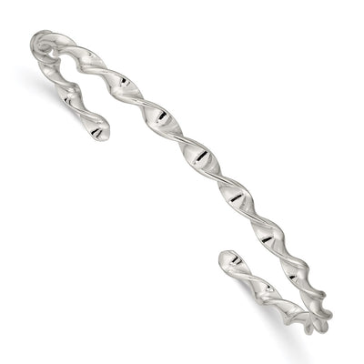Sterling Silver Twist Cuff Bangle