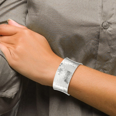 Sterling Silver Hammered Cuff Bangle