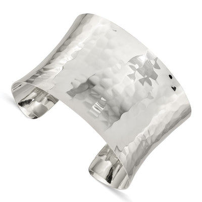 Sterling Silver Hammered Cuff Bangle
