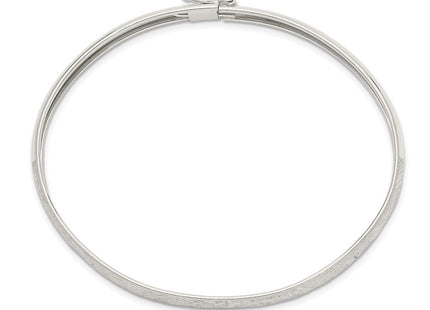 Sterling Silver Laser and Diamond-cut Flexible Bangle (Style QB613)