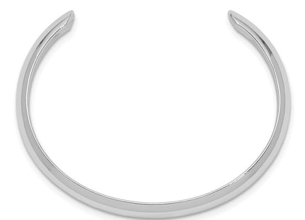 Sterling Silver Rhod-plated Polished & Domed Children's Cuff Bangle