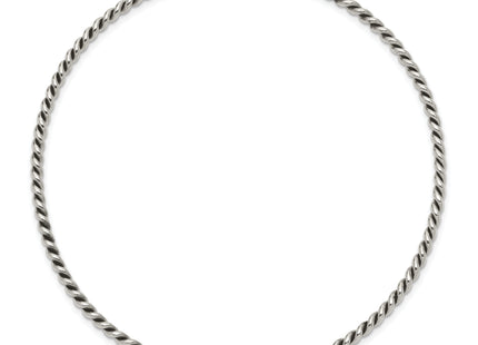 Sterling Silver Antiqued Twisted Slip-on Bangle