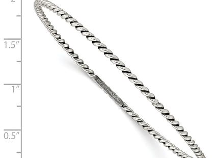 Sterling Silver Antiqued Twisted Slip-on Bangle