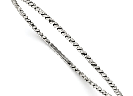 Sterling Silver Antiqued Twisted Slip-on Bangle