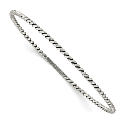 Sterling Silver Antiqued Twisted Slip-on Bangle