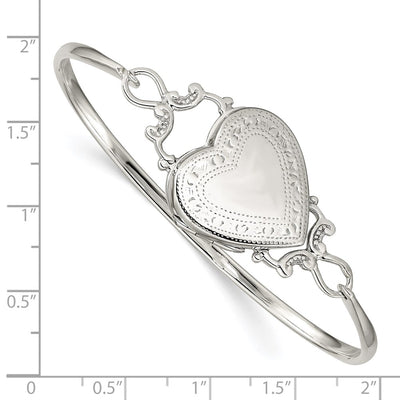 Sterling Silver Heart Locket Flexible Bangle Bracelet