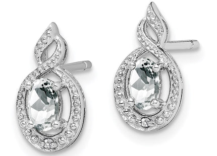 Sterling silver topaz earrings, alternate view