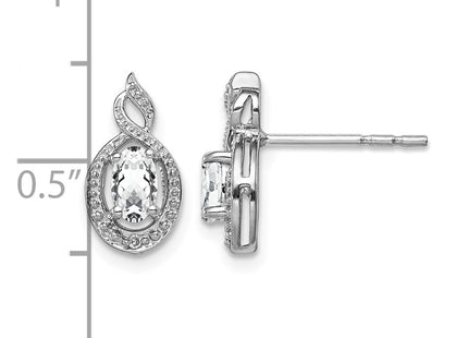 Sterling silver topaz earrings, further view