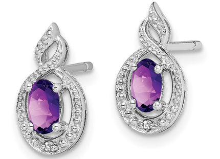 Sterling silver amethyst earrings, alternate view