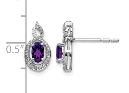 Sterling silver amethyst earrings, further view