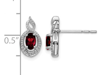 Sterling silver garnet earrings, further view