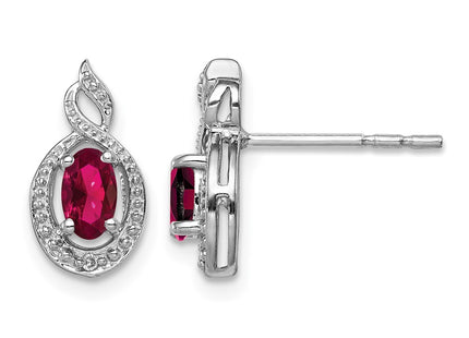 Sterling silver ruby earrings