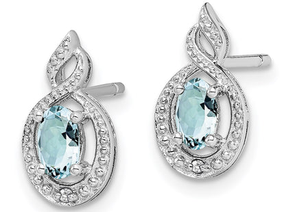 Sterling silver aquamarine earrings, alternate view