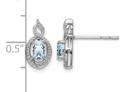 Sterling silver aquamarine earrings, further view