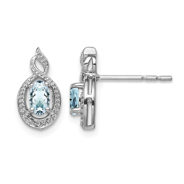 Sterling silver aquamarine earrings