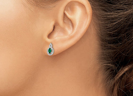Sterling silver emerald earrings, another view