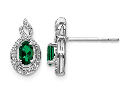 Sterling silver emerald earrings