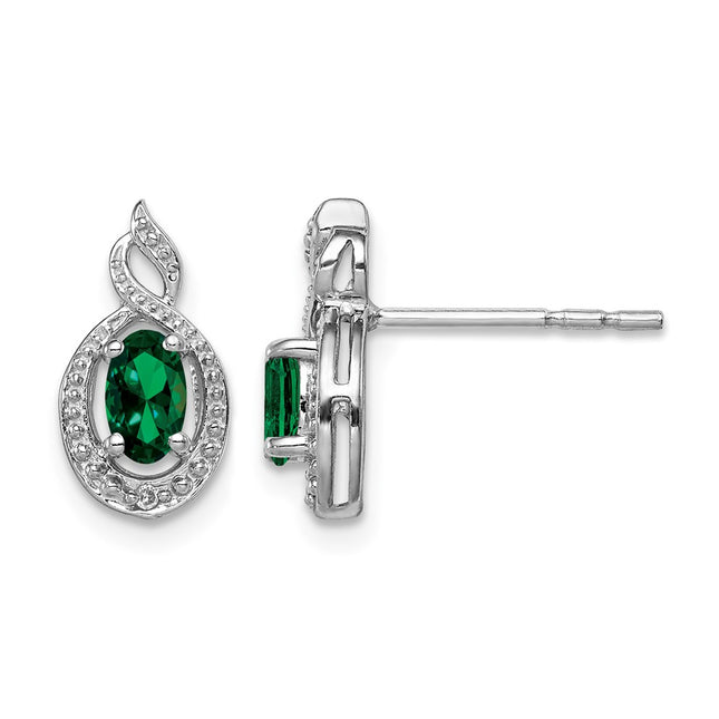 Sterling silver emerald earrings