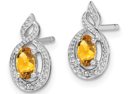 Sterling silver citrine earrings, alternate view