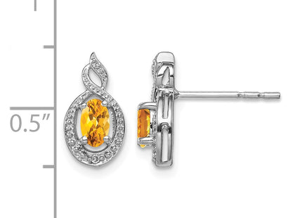 Sterling silver citrine earrings, further view