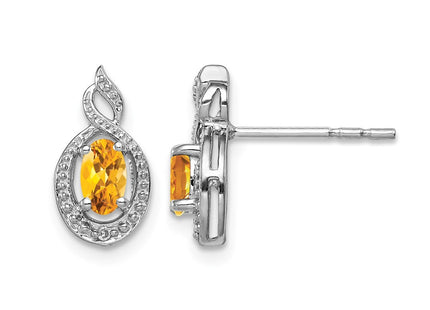 Sterling silver citrine earrings