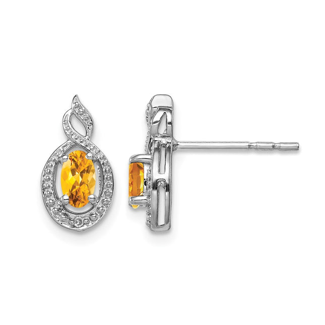 Sterling silver citrine earrings