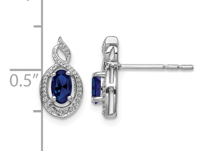 Sterling silver sapphire earrings, further view