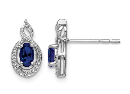 Sterling silver sapphire earrings