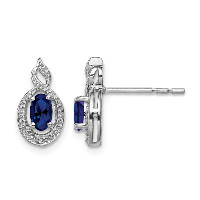 Sterling silver sapphire earrings