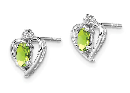 Sterling silver peridot earrings, alternate view