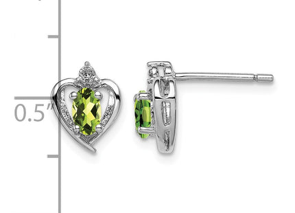 Sterling silver peridot earrings, further view
