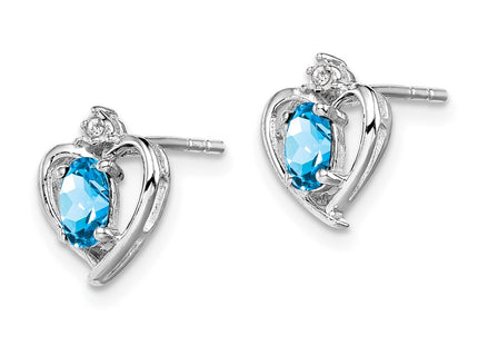 Sterling silver blue topaz earrings, alternate view