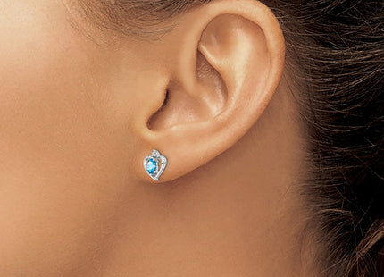 Sterling silver blue topaz earrings, another view