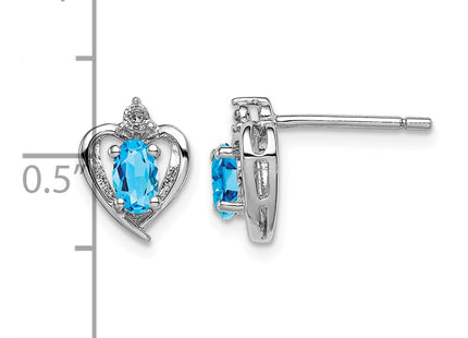 Sterling silver blue topaz earrings, further view