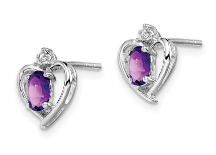 Sterling silver amethyst earrings, alternate view