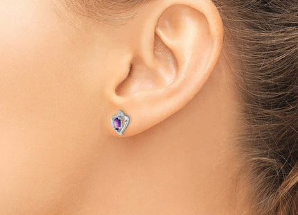 Sterling silver amethyst earrings, another view