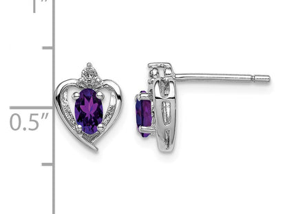 Sterling silver amethyst earrings, further view