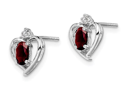 Sterling silver garnet earrings, alternate view