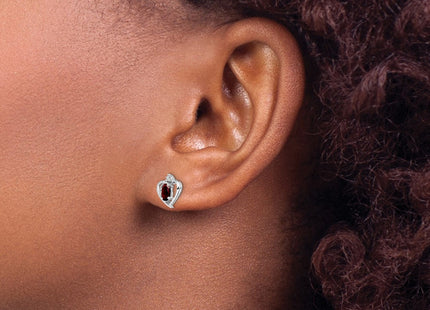 Sterling silver garnet earrings, another view