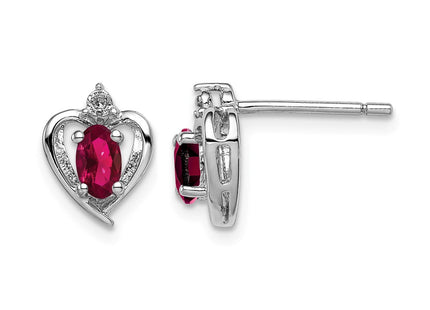 Sterling silver ruby earrings