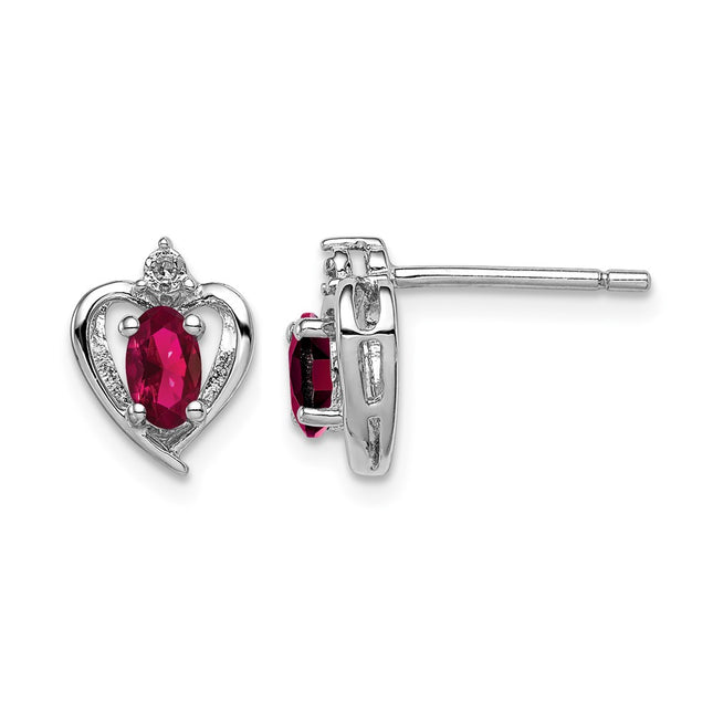Sterling silver ruby earrings