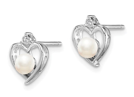 Sterling silver pearl earrings, alternate view