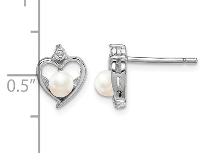 Sterling silver pearl earrings, further view