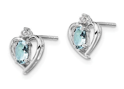 Sterling silver aquamarine earrings, alternate view