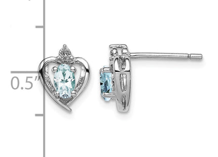 Sterling silver aquamarine earrings, further view