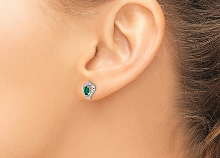 Sterling silver emerald earrings, another view