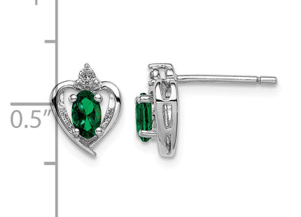 Sterling silver emerald earrings, further view