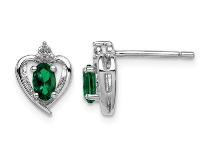 Sterling silver emerald earrings